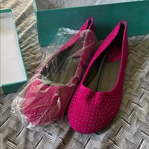Beautiful Fuchsia Studded Flats